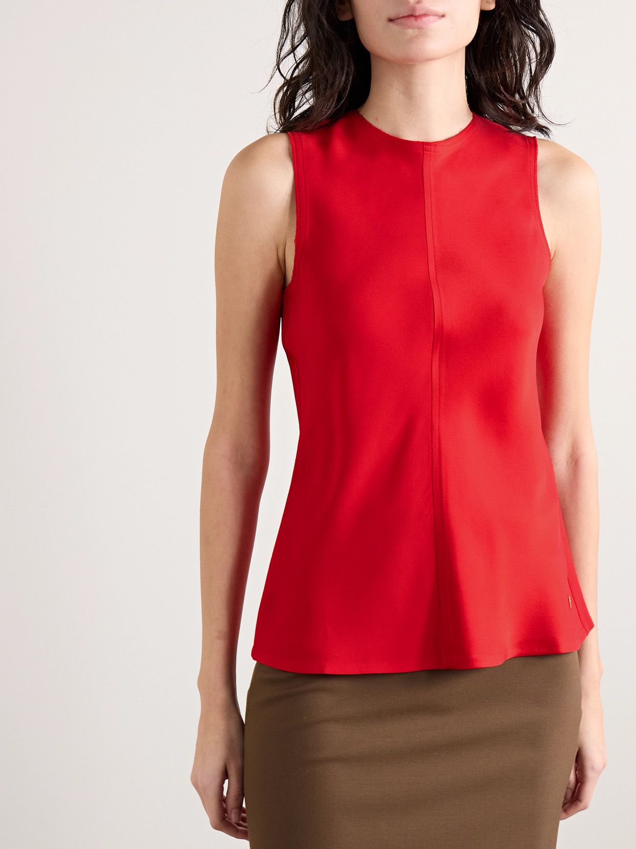 Ami Alexandre Mattiussi Crepe Tank In Red