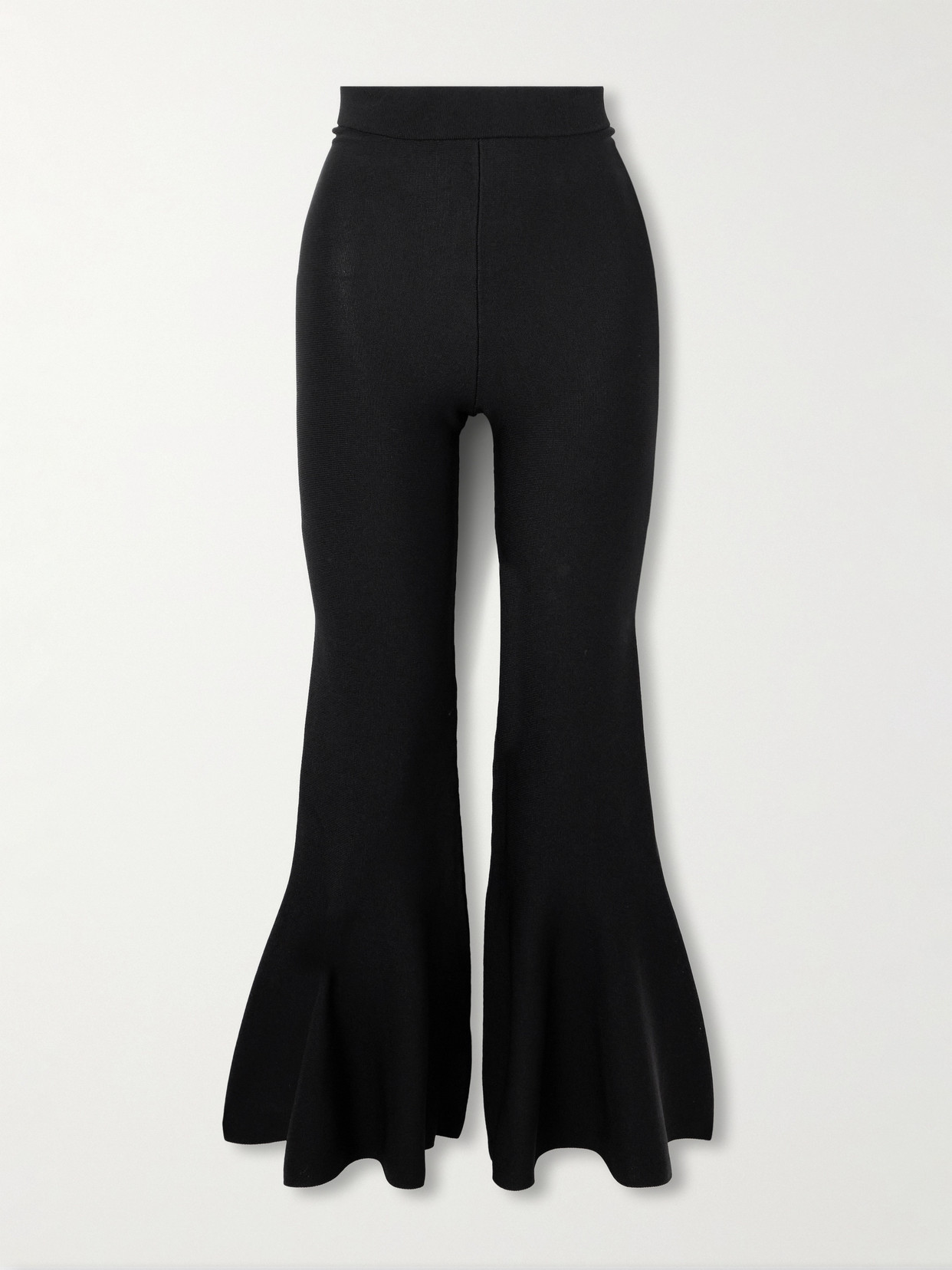 Ami Alexandre Mattiussi Godet Stretch-knit Bootcut Pants In Black