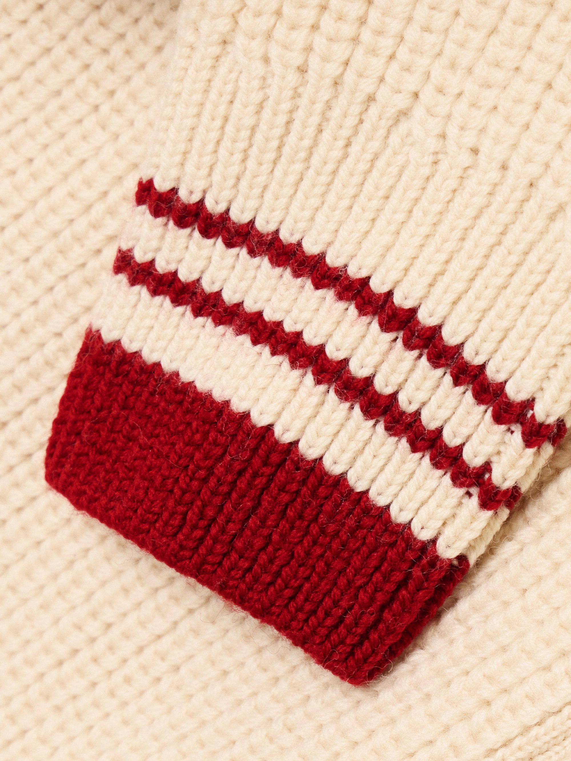 Ami Paris Striped ribbed wool cardigan