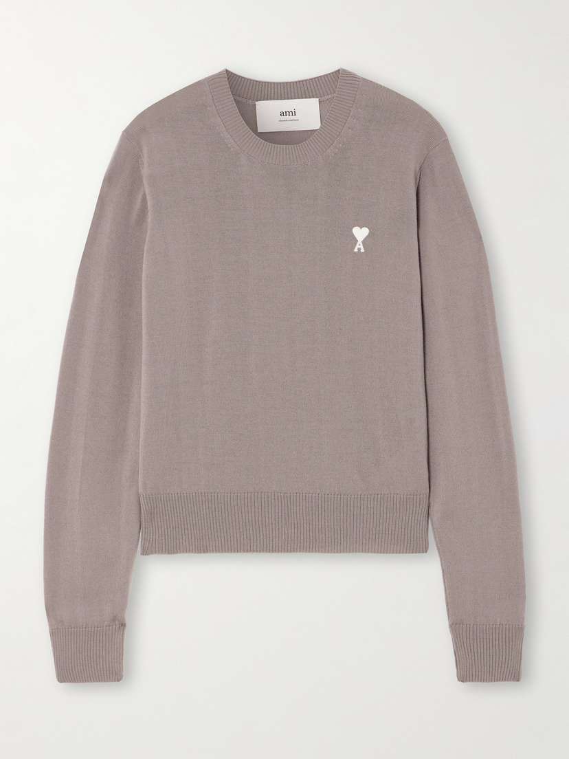AMI PARIS Adc Embroidered Wool Sweater