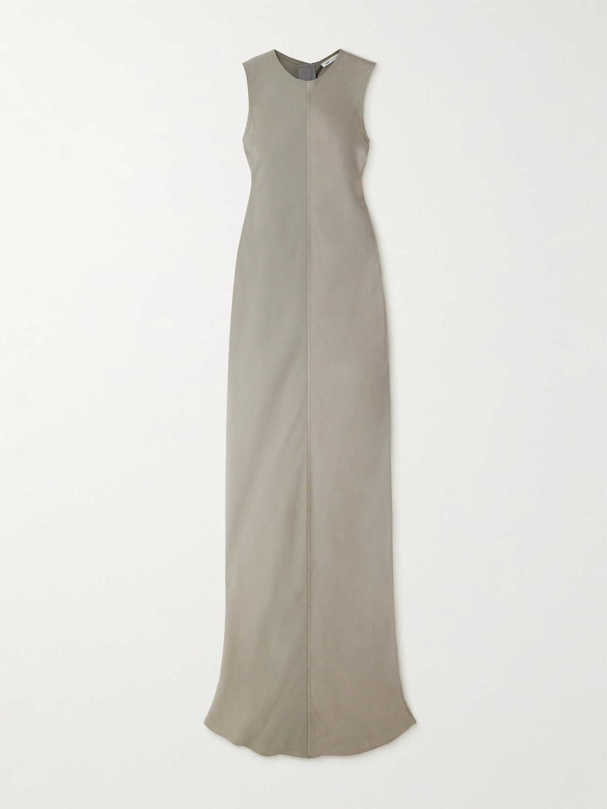 Ami Alexandre Mattiussi Satin-crepe Maxi Dress In Gray