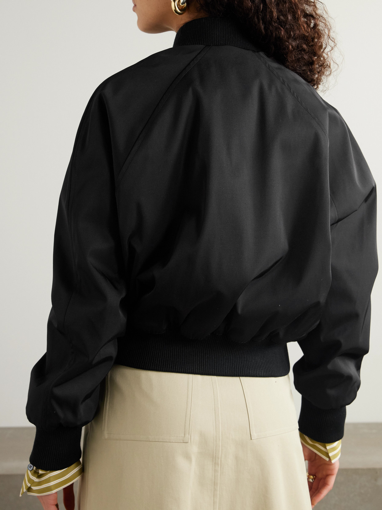 Ami Alexandre Mattiussi Embellished Twill Bomber Jacket In Black