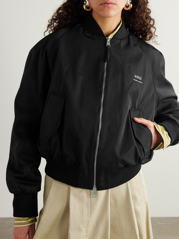 Ami Paris Embellished twill bomber jacket