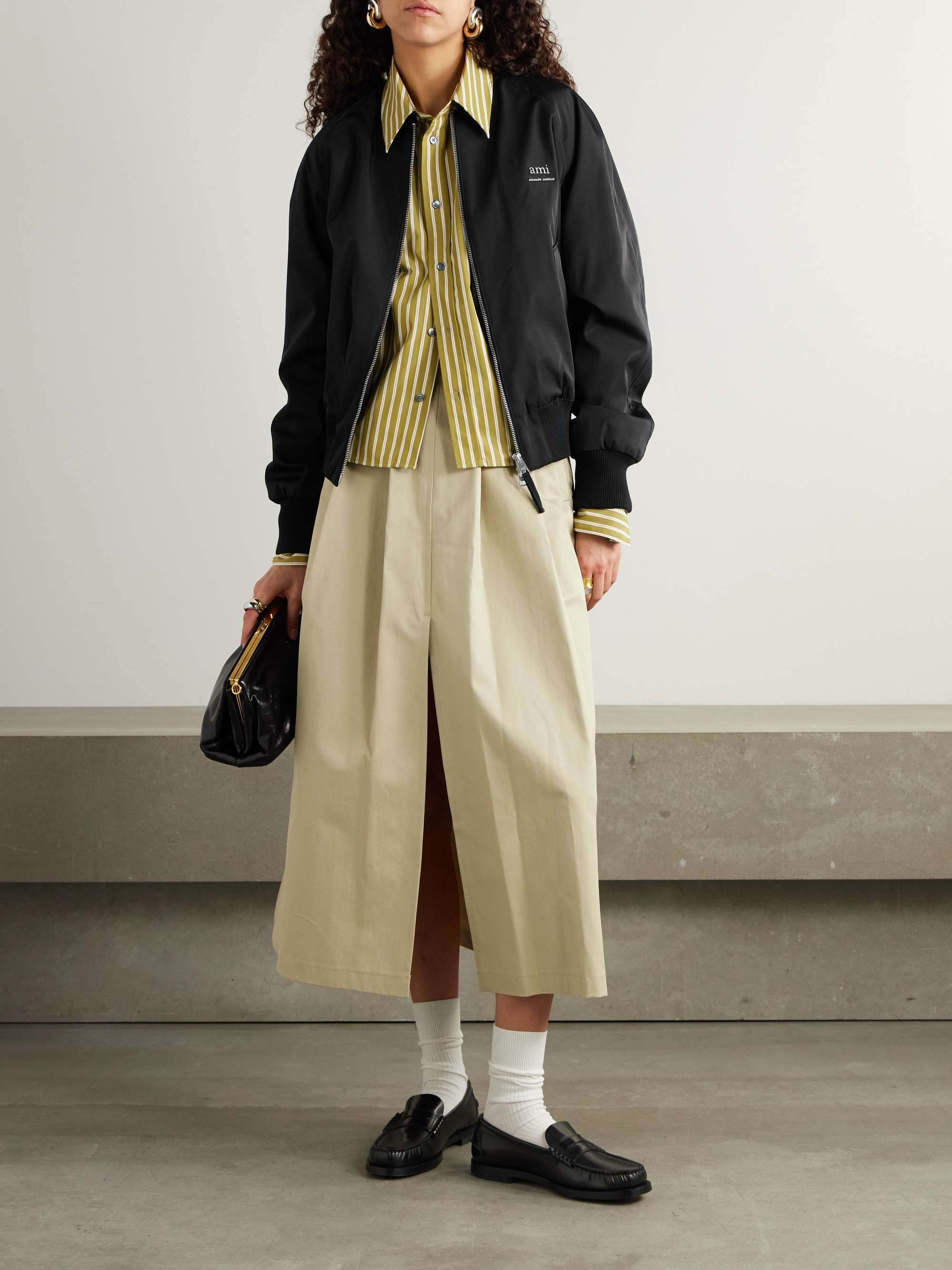 AMI PARIS Embellished twill bomber jacket | NET-A-PORTER AMI PARIS Embellished twill bomber jacket | NET-A-PORTER