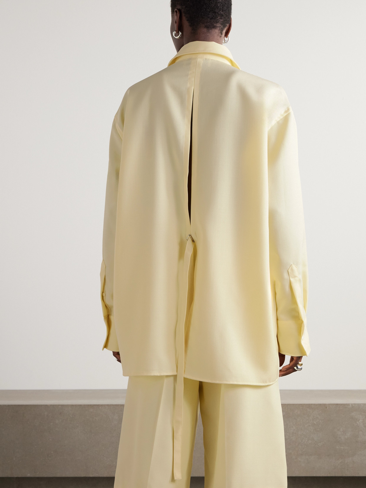 Ami Alexandre Mattiussi Oversized Wool Shirt In Yellow