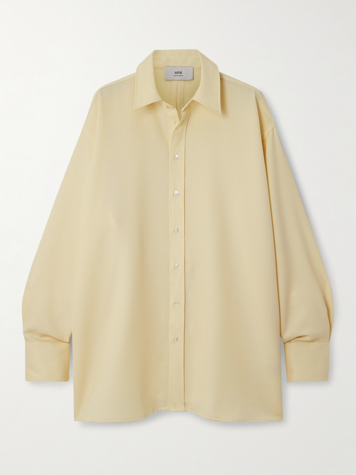 Ami Alexandre Mattiussi Oversized Wool Shirt In Yellow