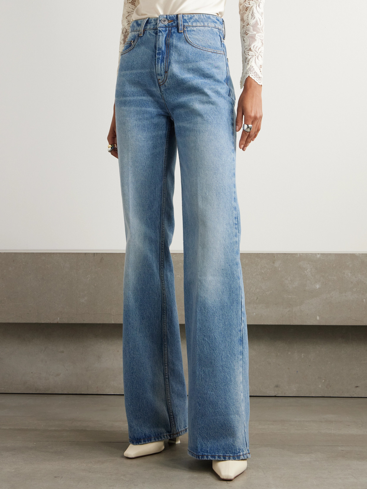Ami Alexandre Mattiussi High-rise Flared Jeans In Blue