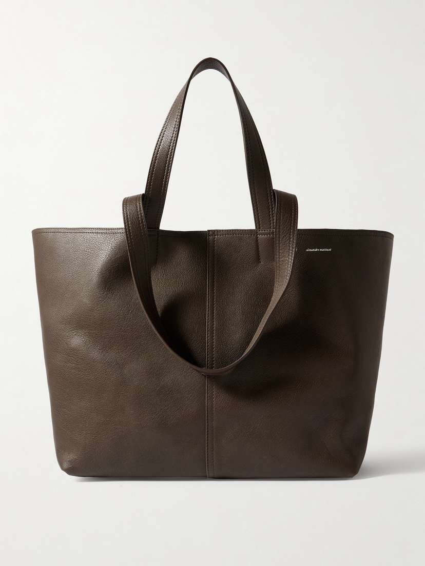 AMI PARIS Textured-leather Tote