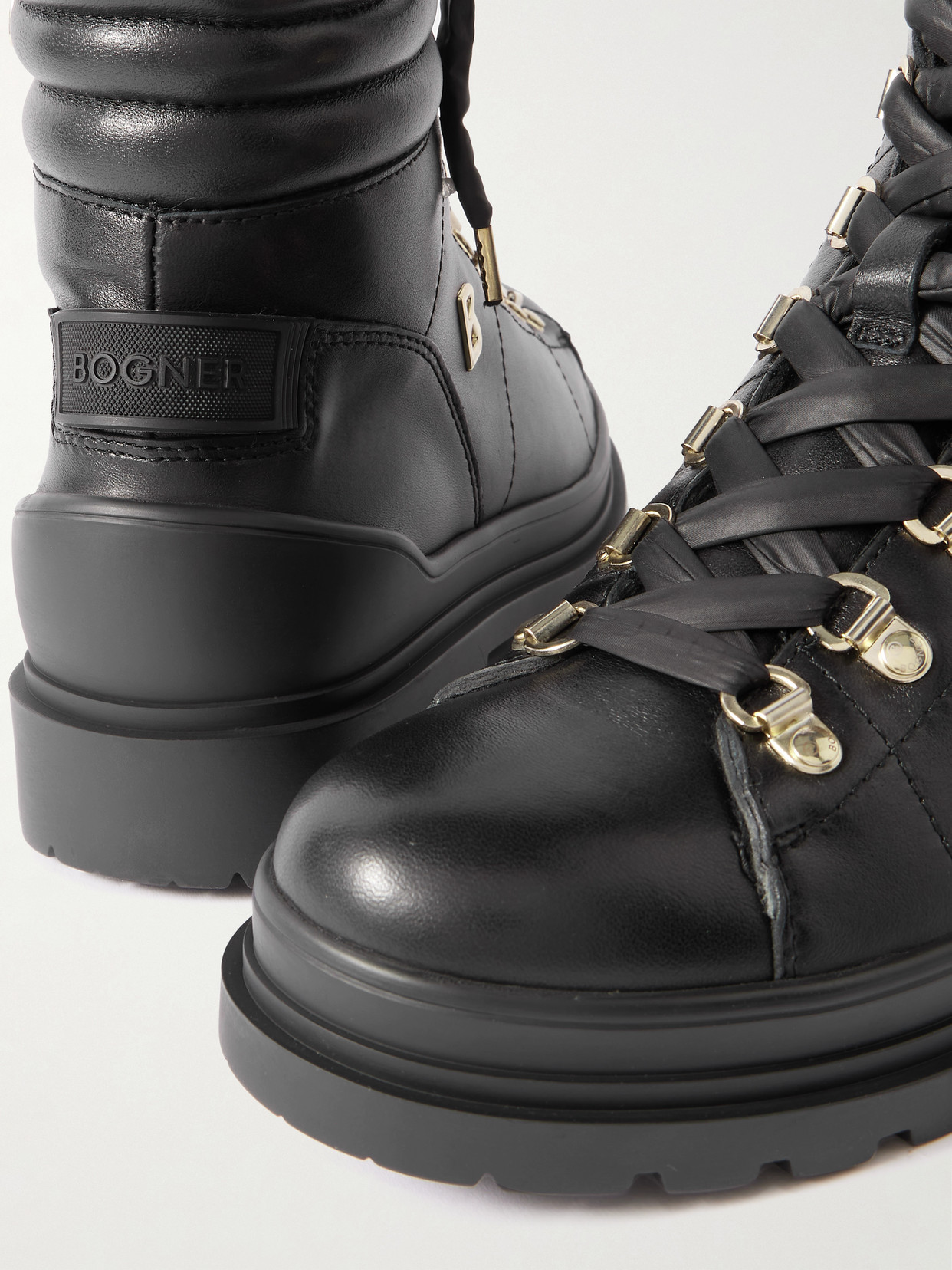 Bogner St. Moritz Leather Lace-up Boots In Black
