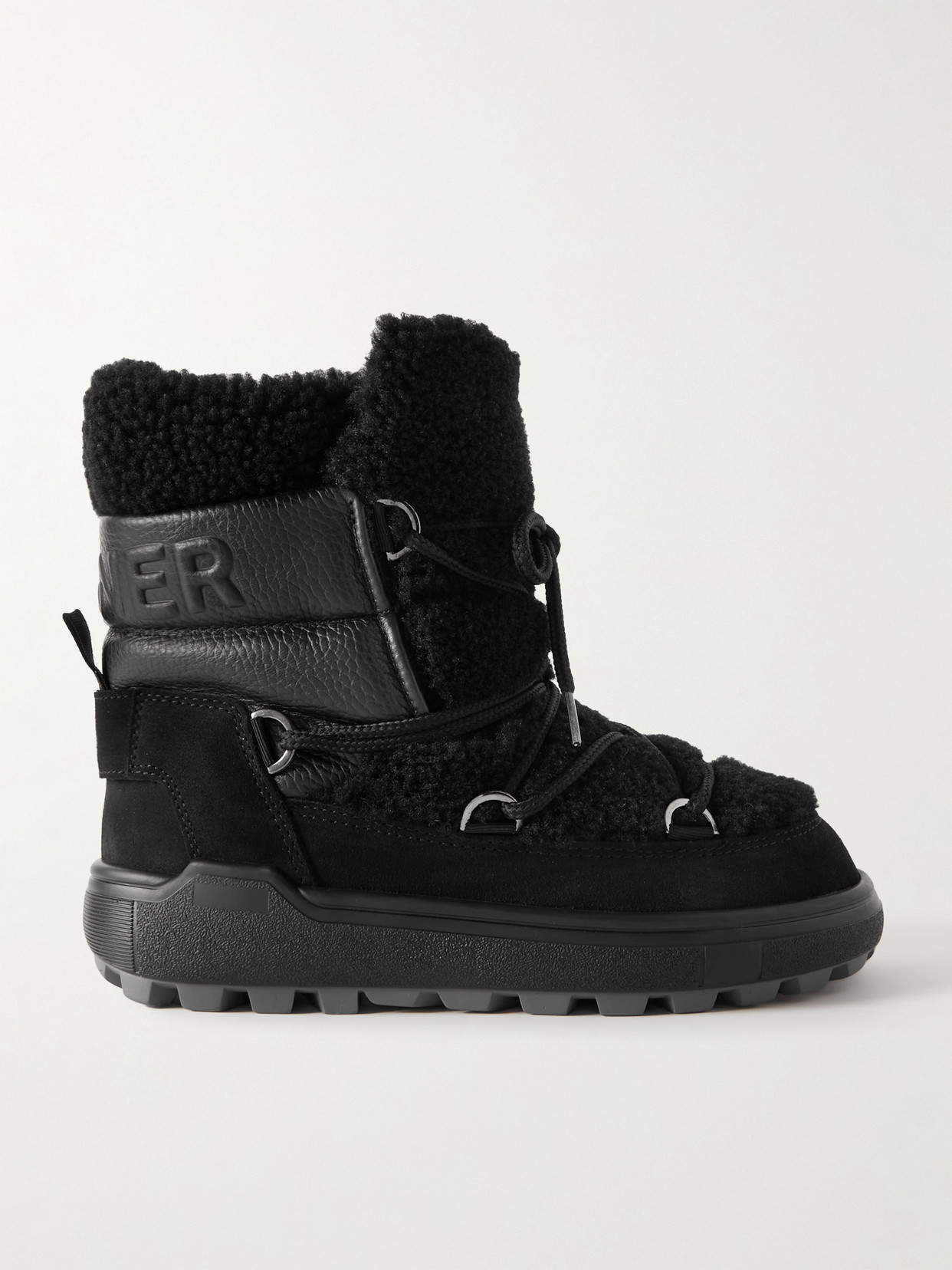 BOGNER - Chamonix Shearling, Textured-leather And Suede Snow Boots - Black