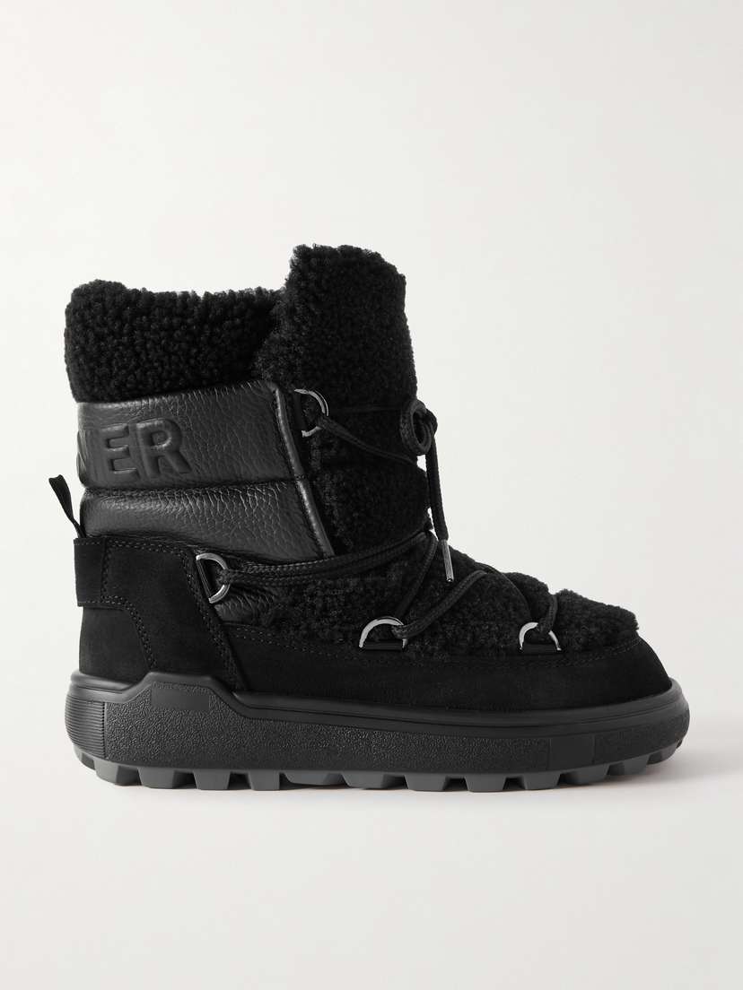 Bogner Chamonix Shearling, Textured-leather And Suede Snow Boots