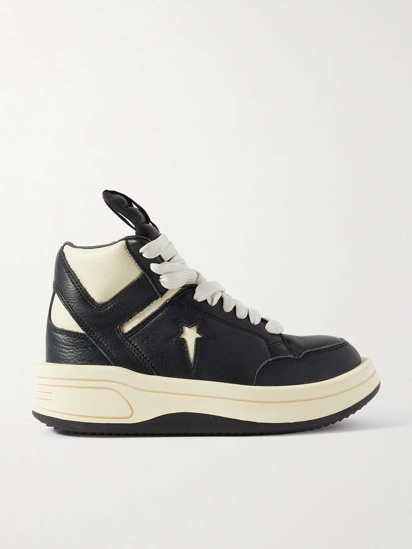 Rick Owens + Converse Turbowpn Leather High-top Sneakers