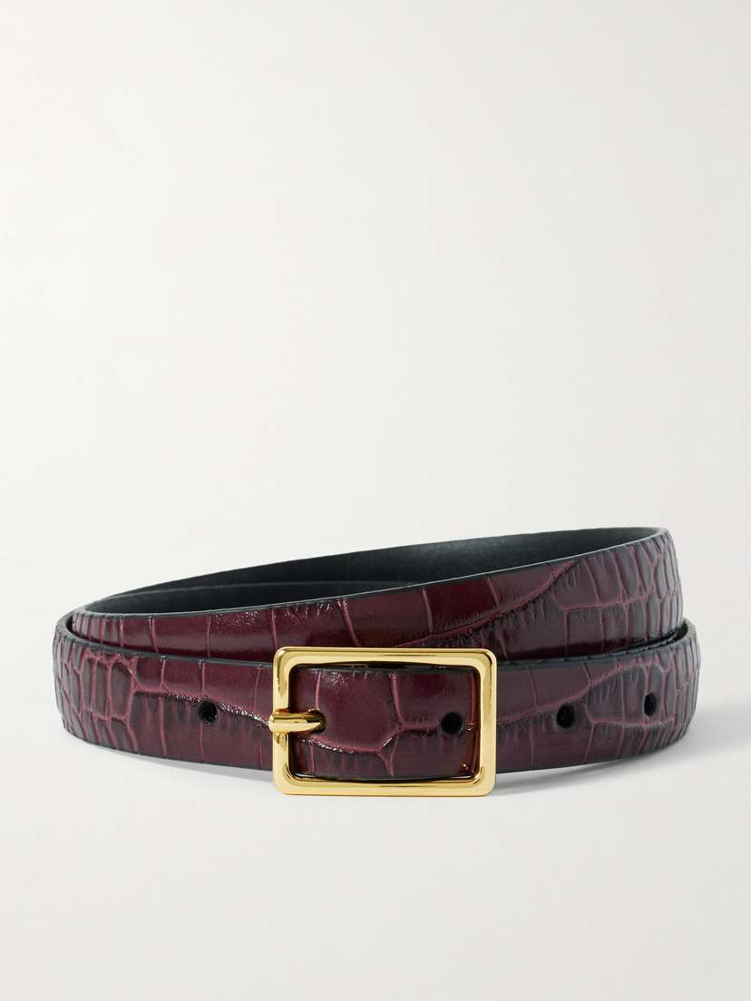 Anderson's Croc-effect Leather Belt