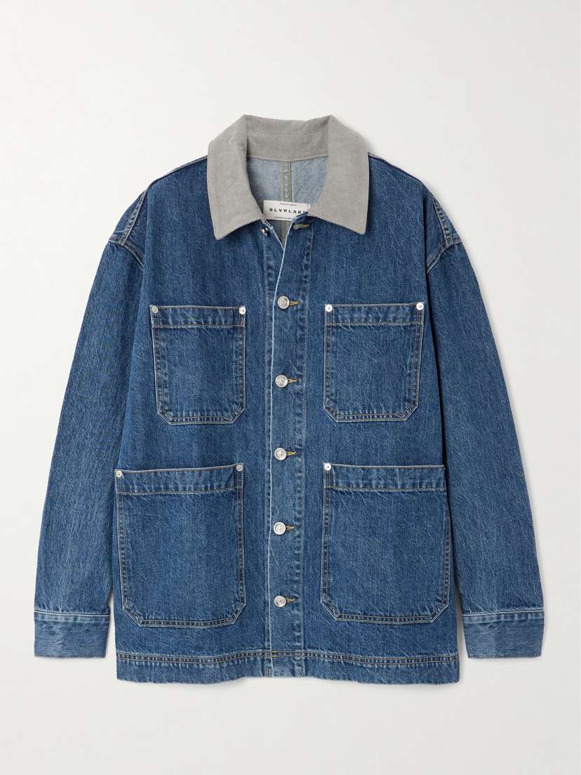 SLVRLAKE Cotton Corduroy-trimmed Denim Jacket