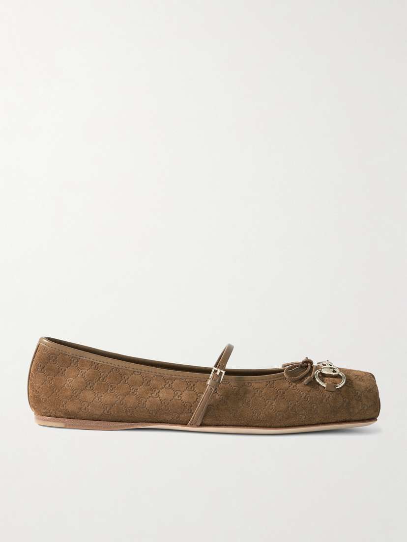 Gucci Horsebit-detailed Suede Ballet Flats