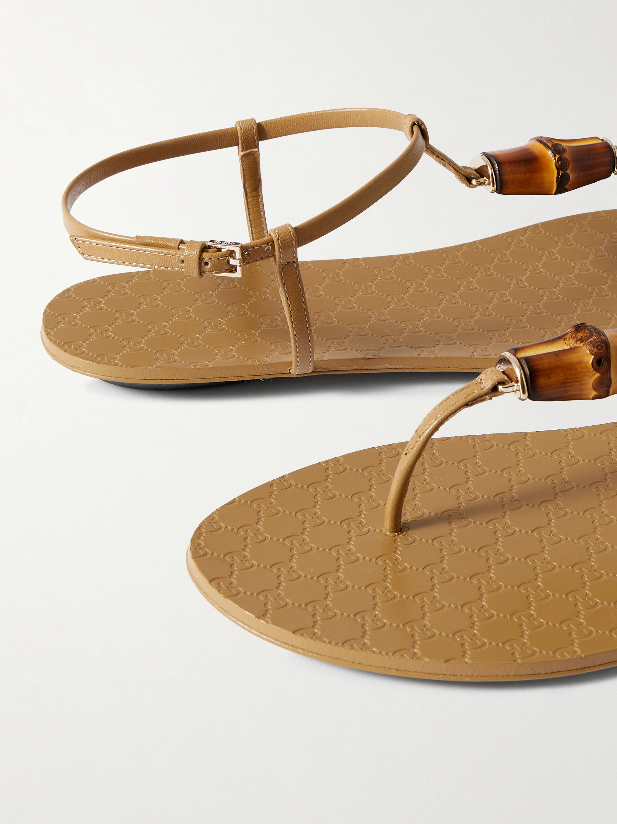Gucci Susanna bamboo-trimmed leather sandals