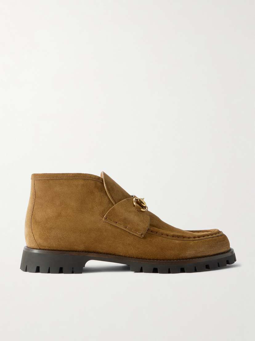 Gucci Sylke Horsebit-detailed Suede Ankle Boots