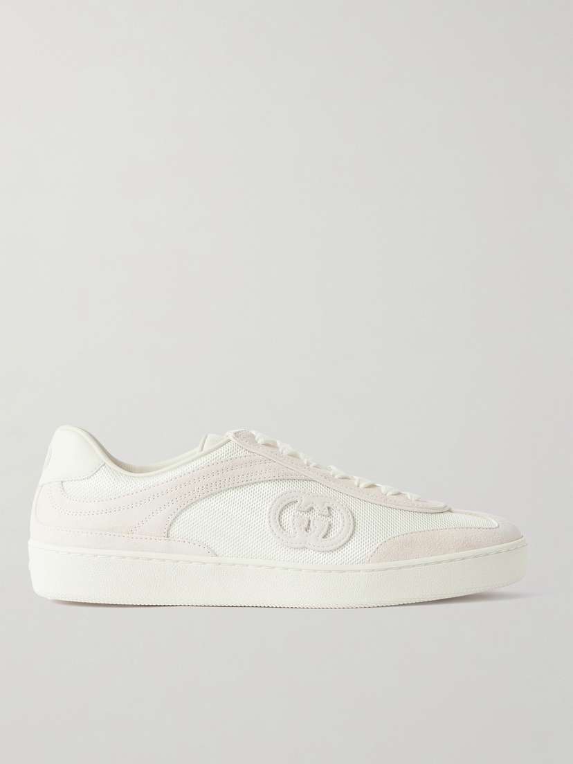 Gucci Leather-trimmed Suede And Mesh Sneakers