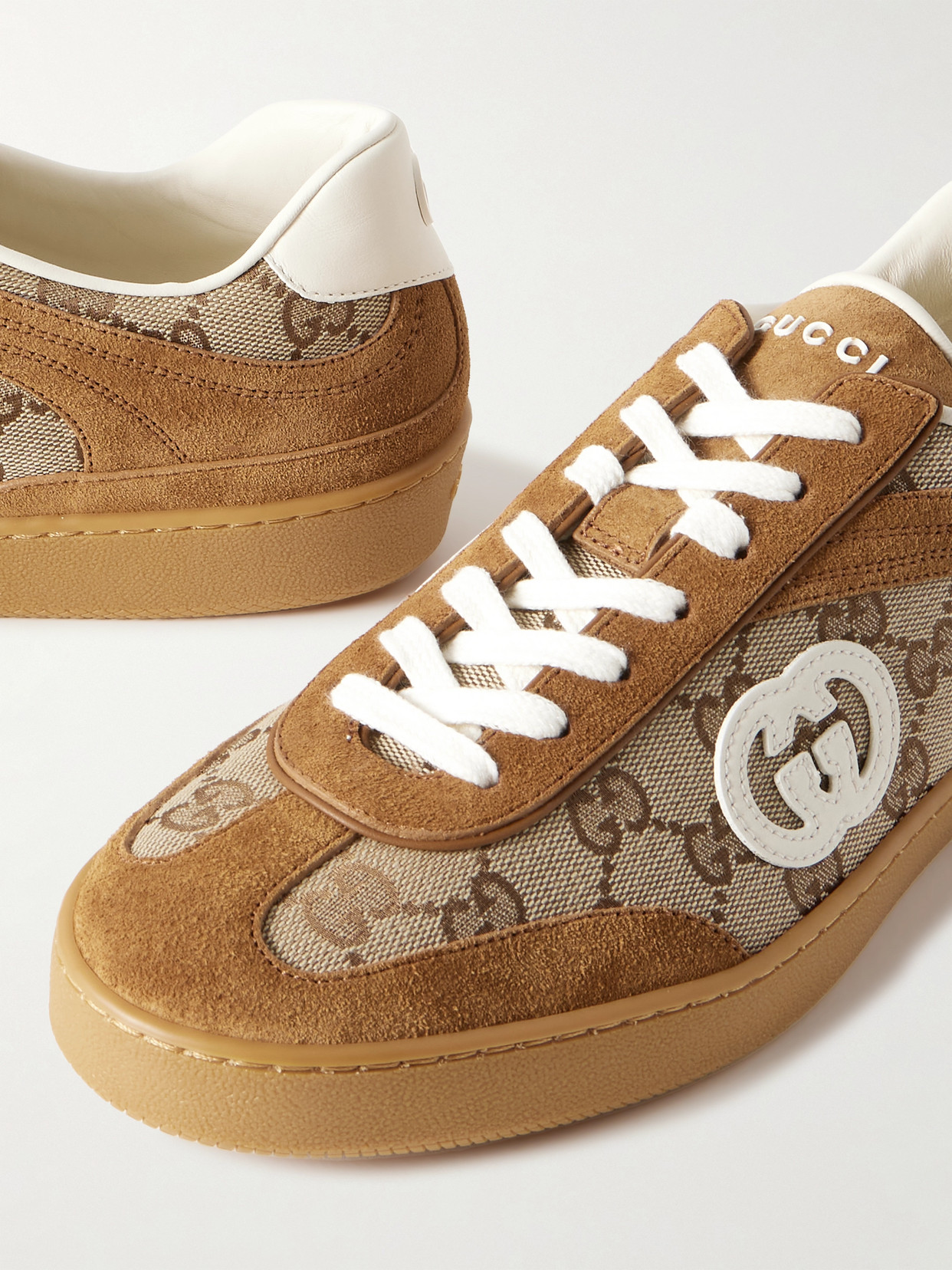 And Suede-Trimmed Coated Canvas-Jacquard Sneakers
