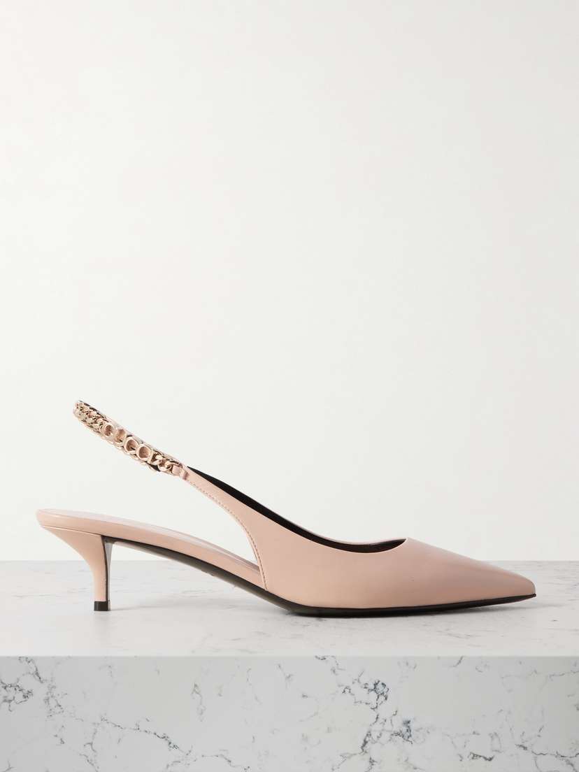 Gucci Signoria Embellished Leather Slingback Pumps