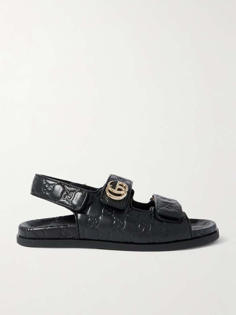 Gucci New Marmont Gg Debossed Leather Sandals