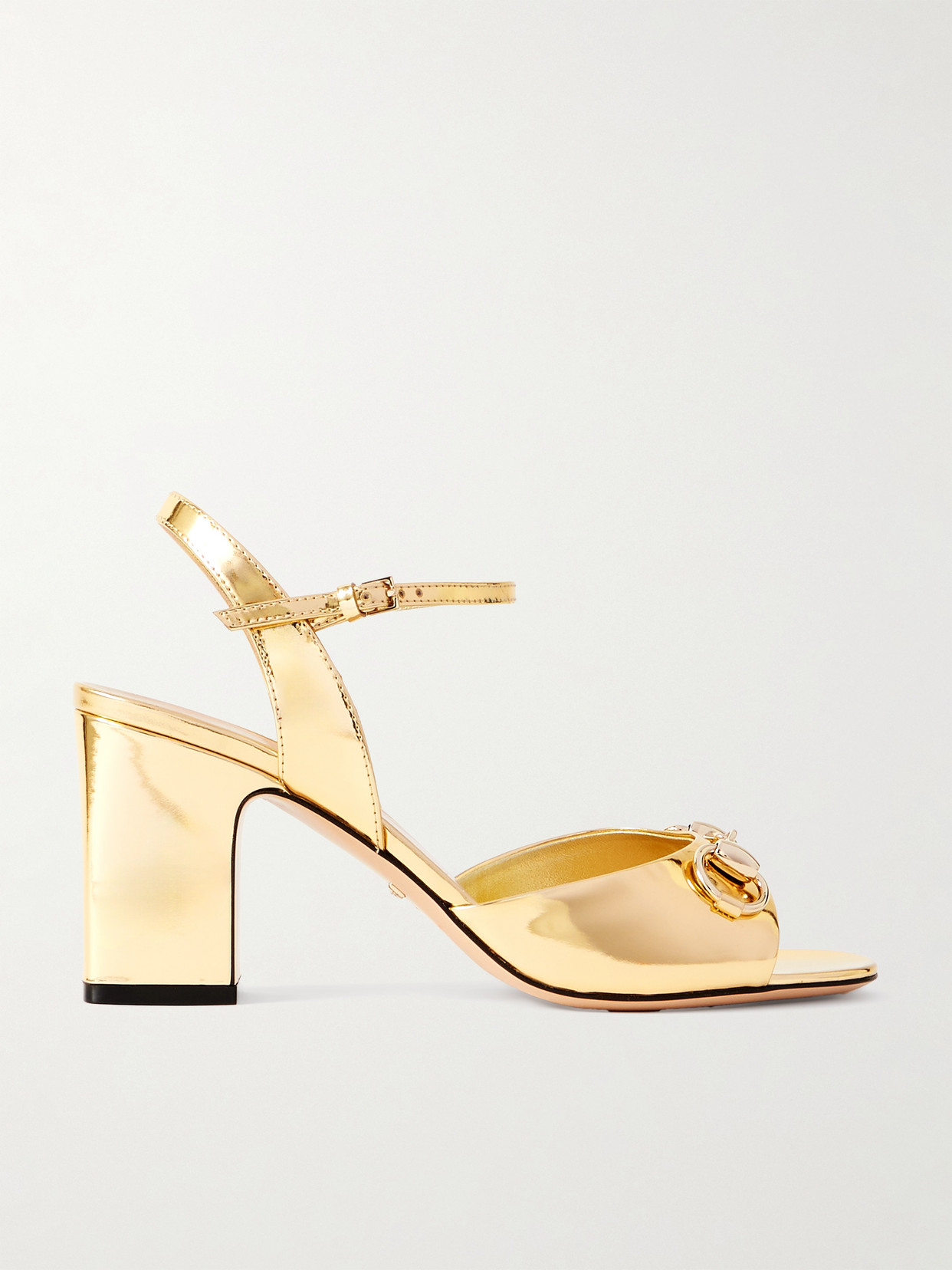 Gucci Horsebit-embellished Metallic Leather Pumps In Gold