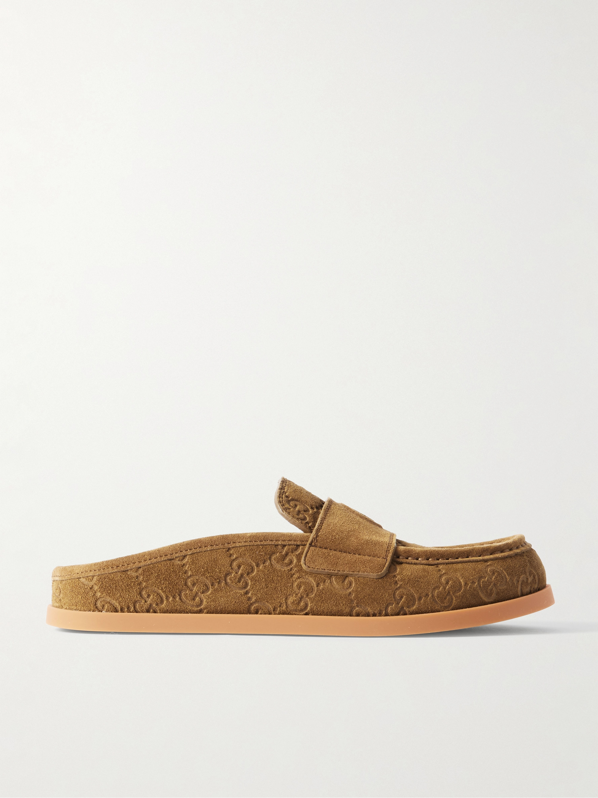 Gucci - Celia debossed suede mules | Plush