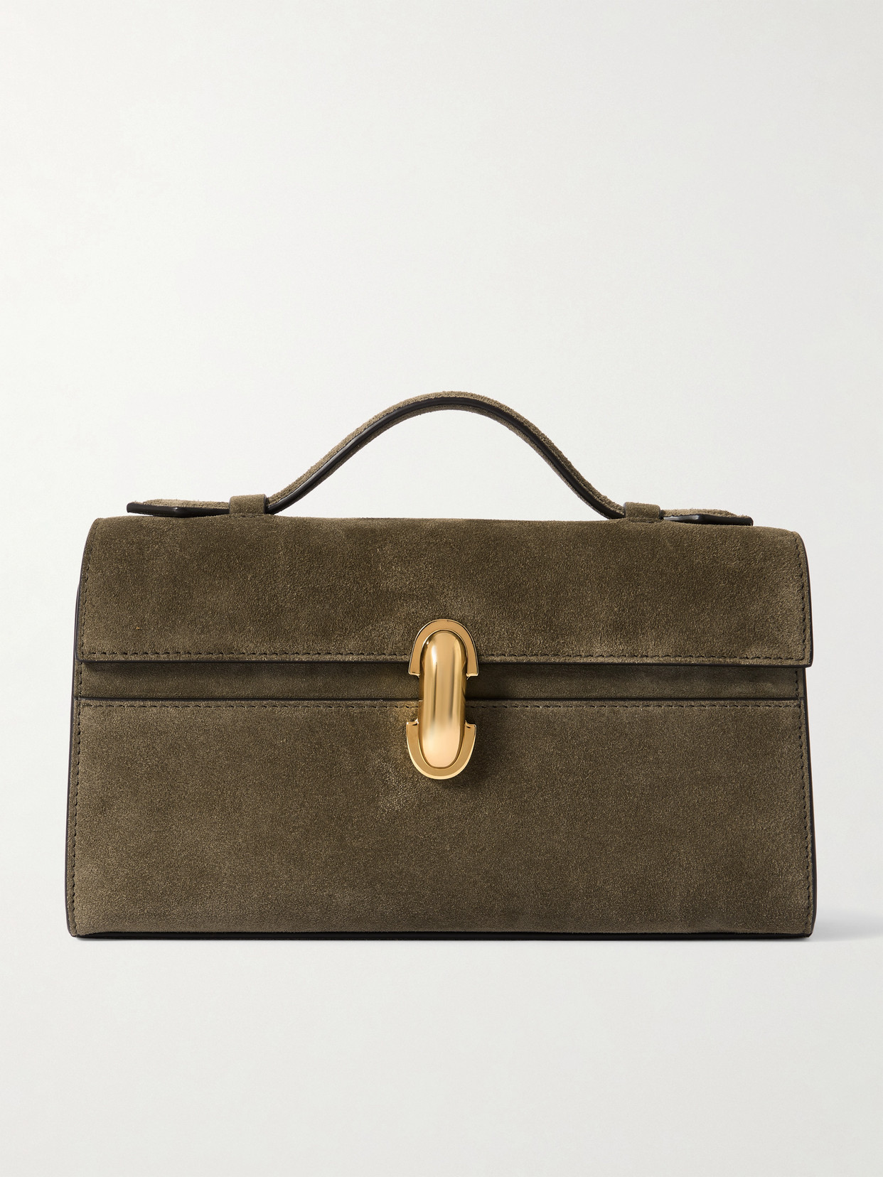 Savette Symmetry Pochette Suede Tote In Green