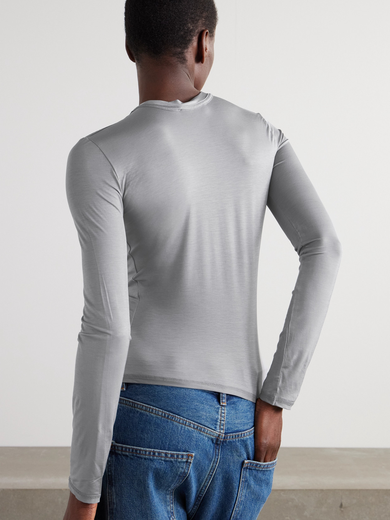 Cdlp Lyocell-blend T-shirt In Gray