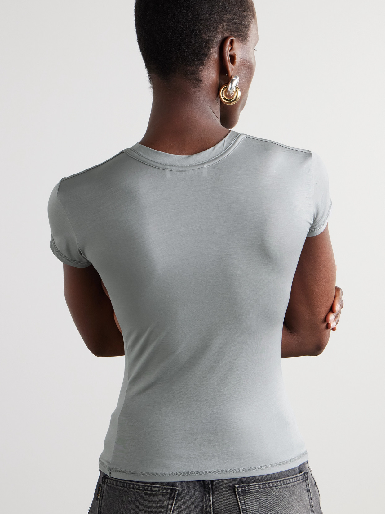 Cdlp Stretch-lyocell T-shirt In Gray