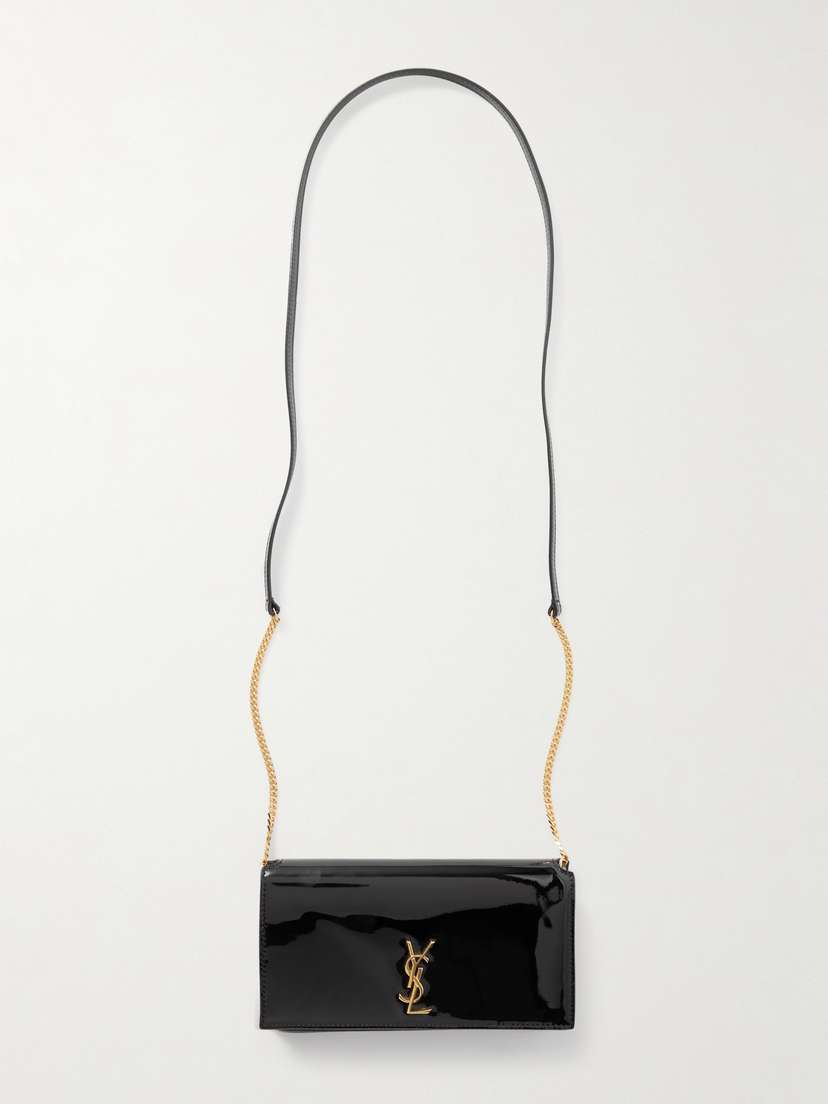 Saint Laurent Cassandre Strap Patent-leather Phone Case