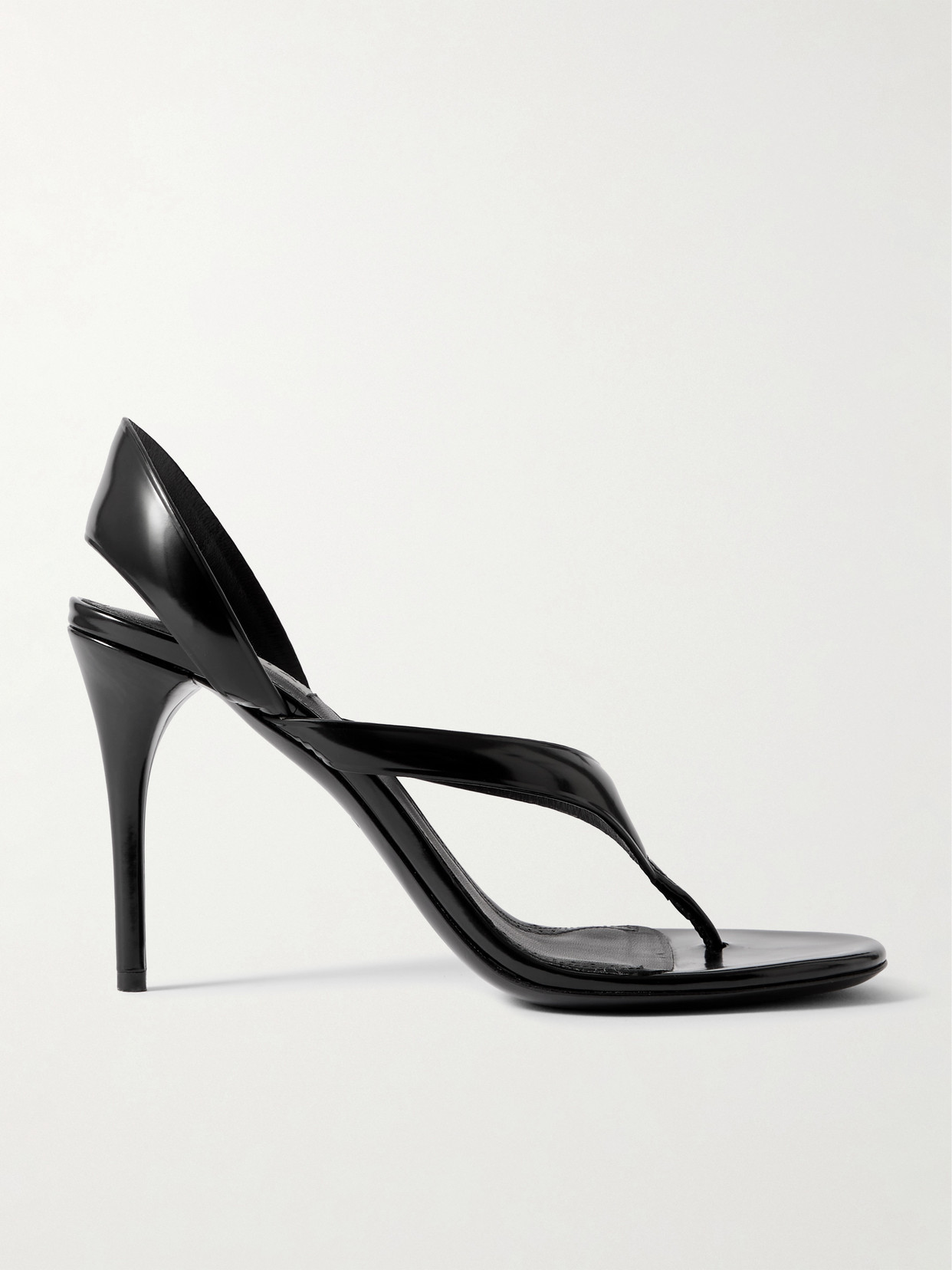 Alaïa Leather Thong Slingback Sandals In Black