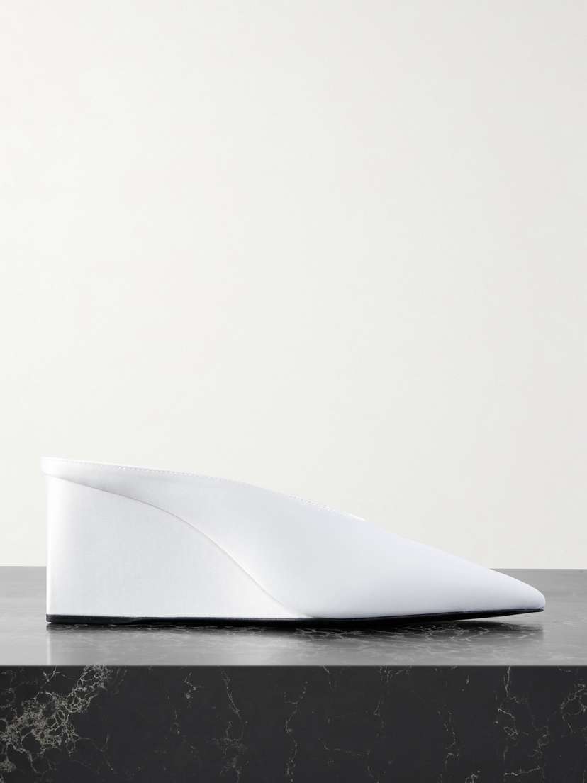 Alaïa Satin Point-toe Wedge Mules