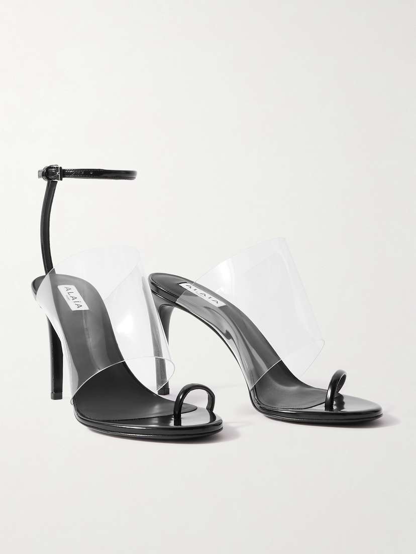 Alaïa Asymmetric Patent-leather And Pvc Sandals