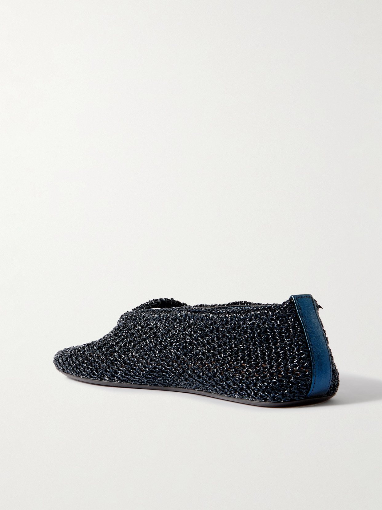 Alaïa Metallic Crocheted Ballet Flats In Blue