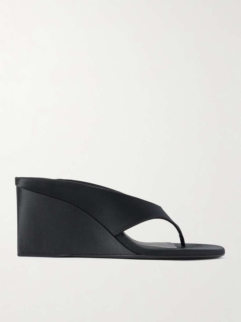 Alaïa Satin Wedge Sandals