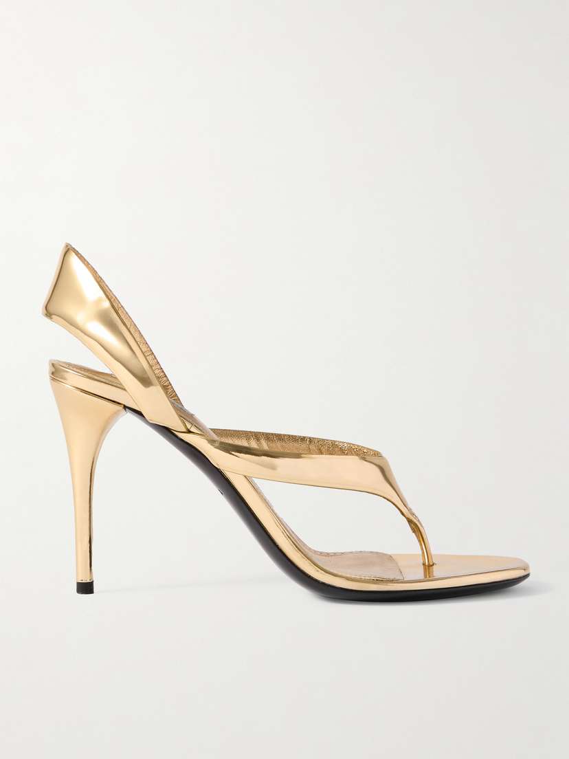 Alaïa Tong 90 Mirrored-leather Sandals