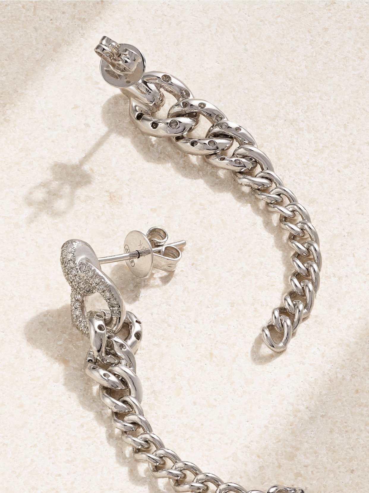Shay 18-karat White Gold Diamond Earrings In Silver