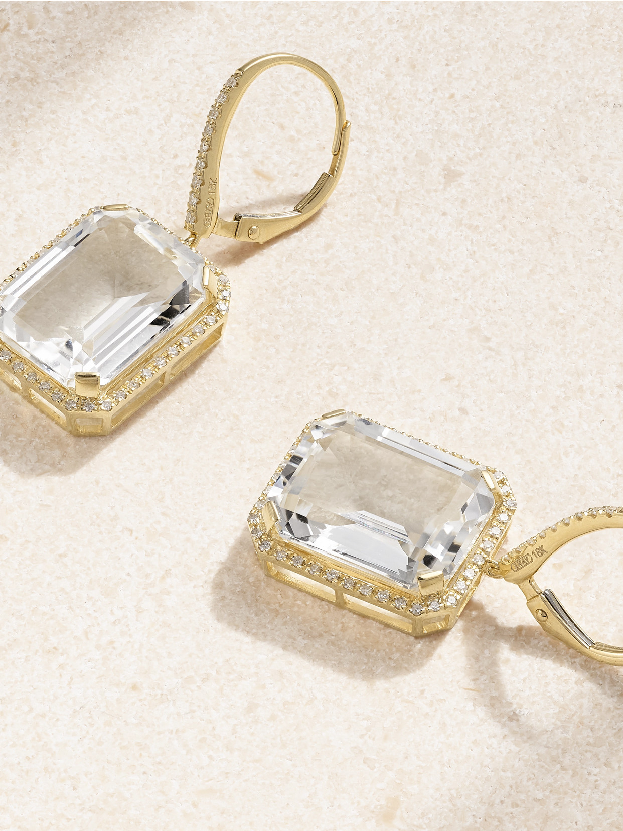 Shay 18kt Yellow Gold Portrait Topaz And Diamond Earring In Gold