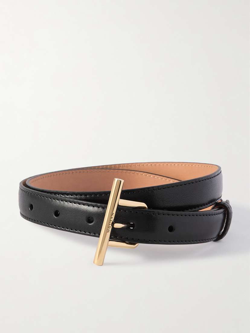 McQueen T-bar Leather Skinny Belt