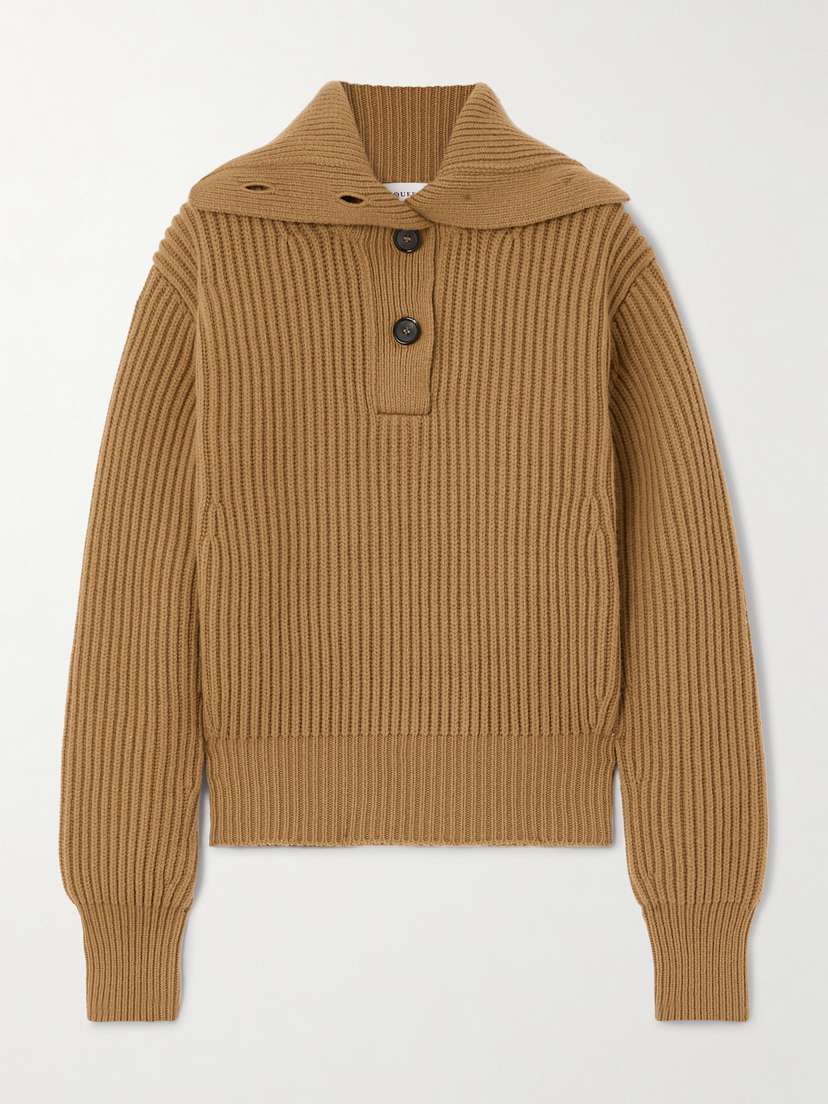 McQueen Ribbed Wool And Cashmere-blend weater