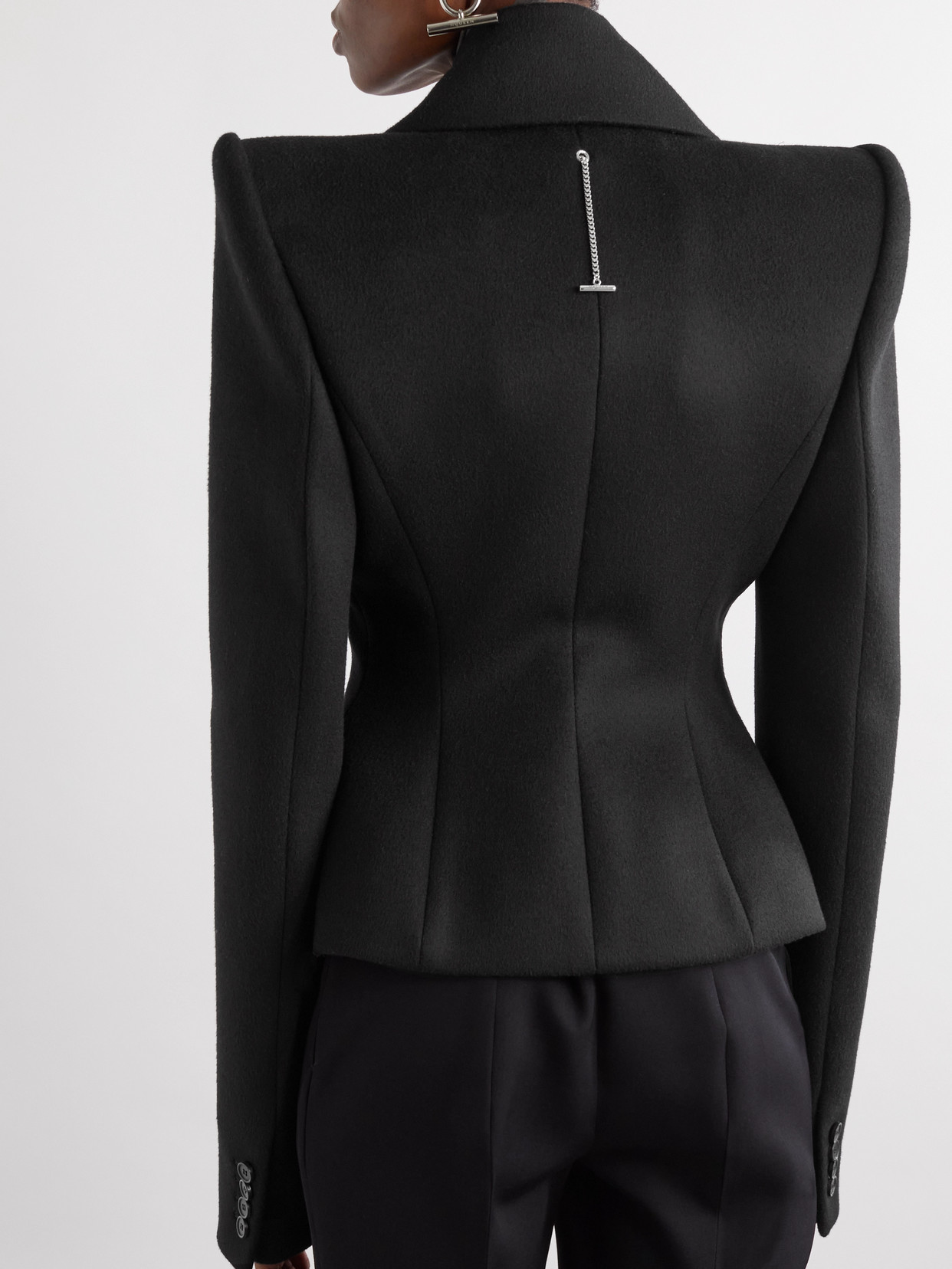 Alexander Mcqueen Double-breasted Wool And Cashmere-blend Blazer In Black