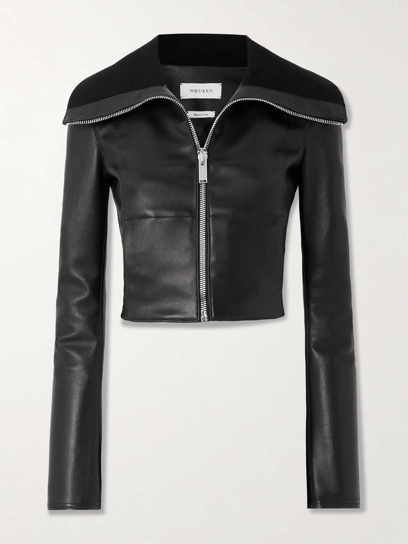 McQueen Cropped Leather Jacket