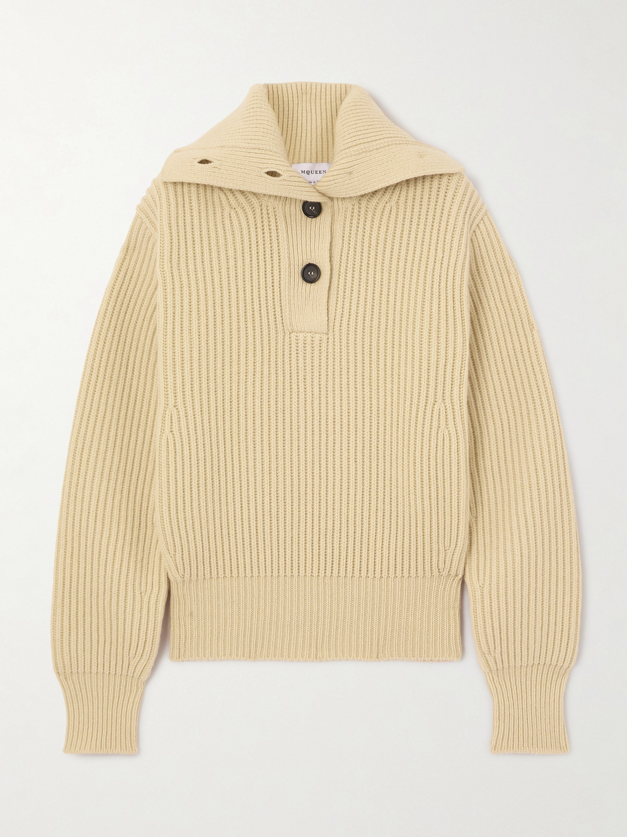 Alexander McQueen - Ribbed Wool And Cashmere-blend Sweater - Cream