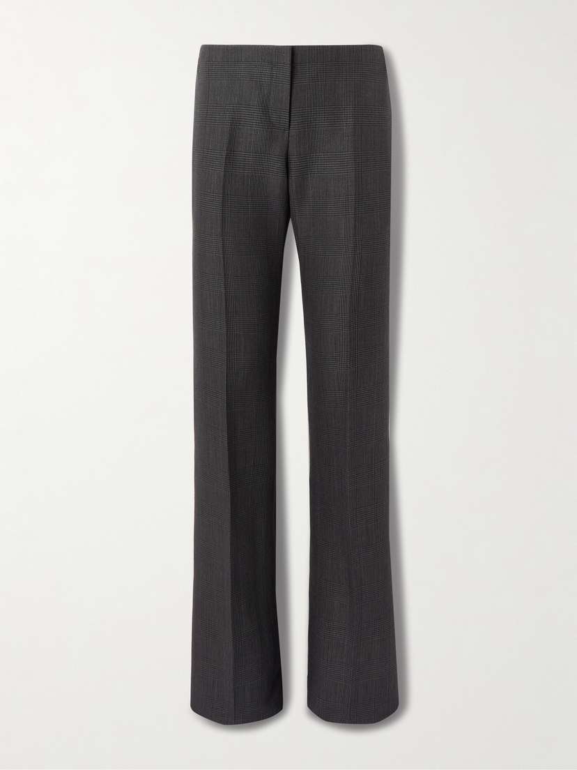 McQueen Checked Wool Flared Pants