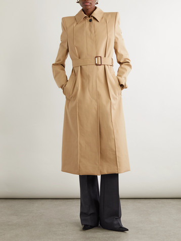 McQueen Belted Cotton-Gabardine Trench Coat