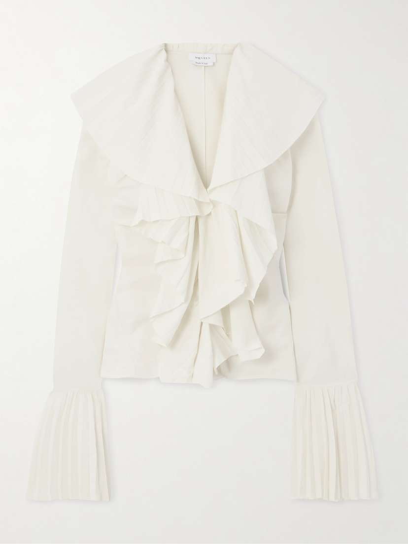McQueen Pleated Poplin Blouse