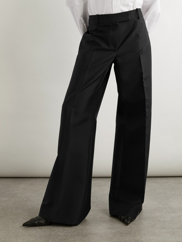 McQueen Wool and mohair-blend wide-leg pants