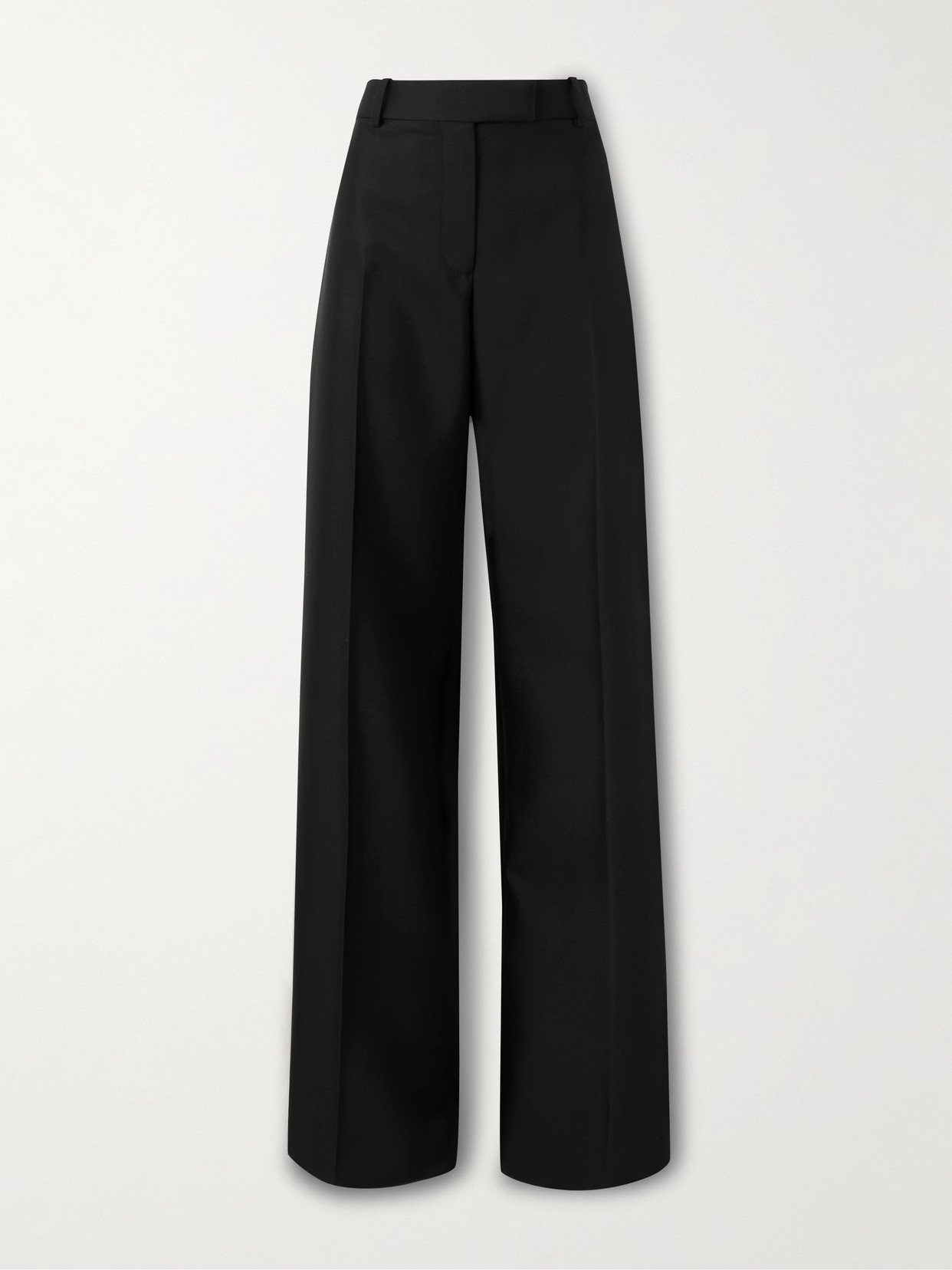 Alexander Mcqueen Wool And Mohair-blend Wide-leg Pants In Black