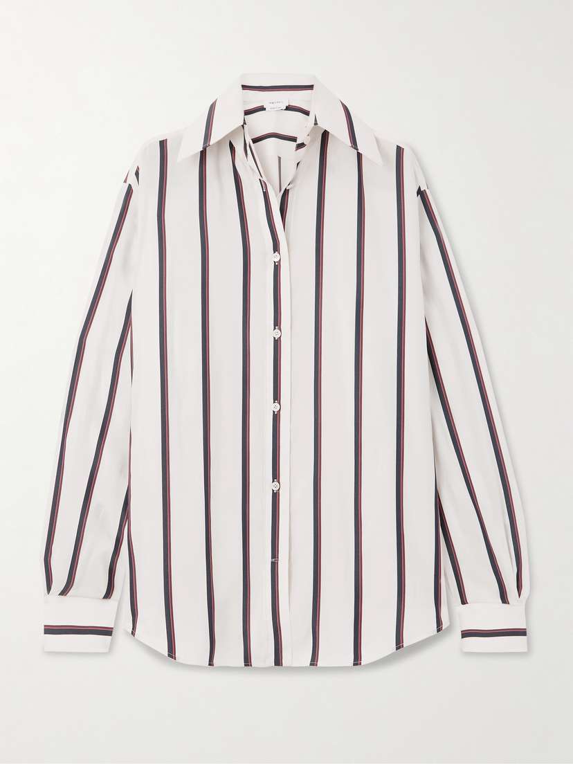 McQueen Oversized Striped Silk-twill Shirt